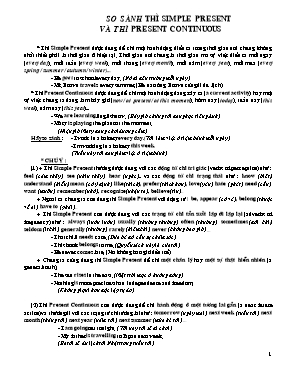 So sánh thì Simple present và thì Present continuous